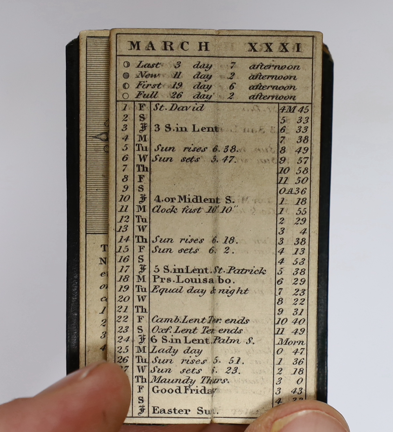 Miniature Books - London Almanack for the Year of Christ 1861. d-page pictorial engraved title, d-page pictorial eclipse illus. (and text), 12 d-page engraved almanack and 6 further text d-pages (regal table etc.); origi